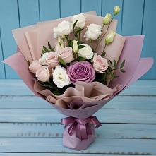 Букет цветов из:  Розы и Лизиантусы #REPLACE_PRED# Первомайском Алтайского края