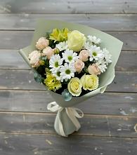 Букет цветов из:  Альстромерии, Розы и Хризантемы в Первомайском Алтайского края